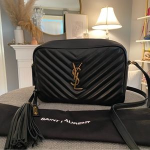Authentic Saint Laurent YSL Lou Matelassé Leather Camera Bag Black Like New
